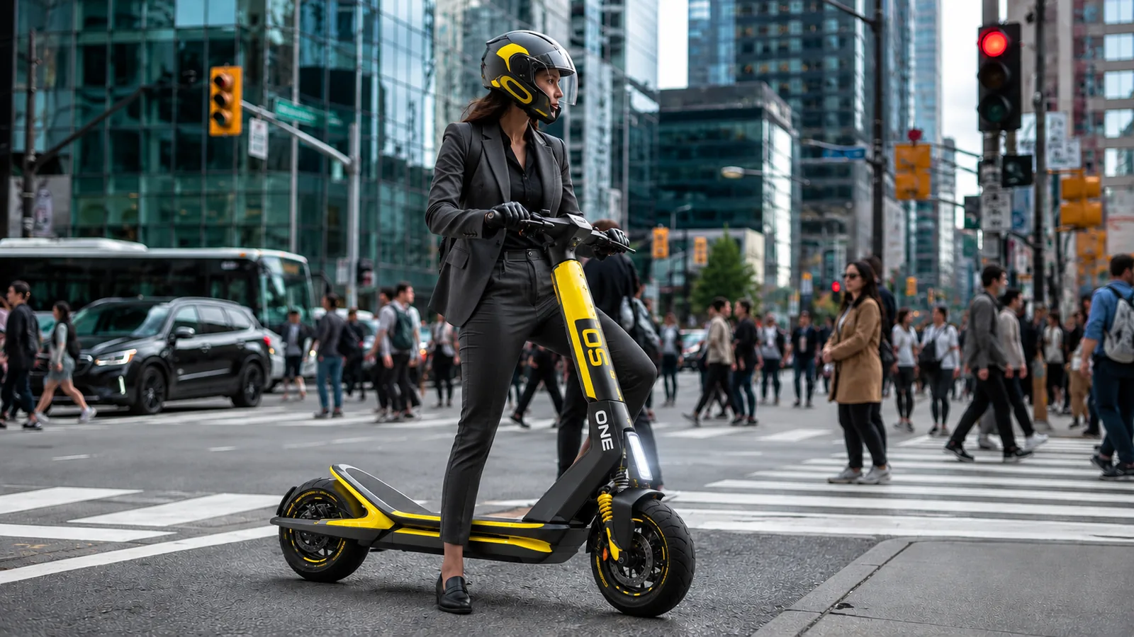 STRYKE ONE en una intersección de ciudad